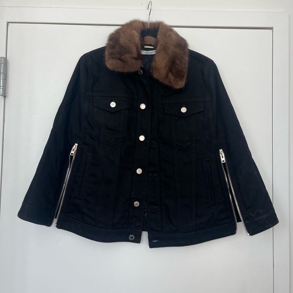 Givenchy Black Denim Cape/Poncho/Coat w/Mink Collar - Picture 11 of 16